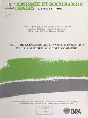 cover image of Étude de scénarios alternatifs d'évolution de la politique agricole commune